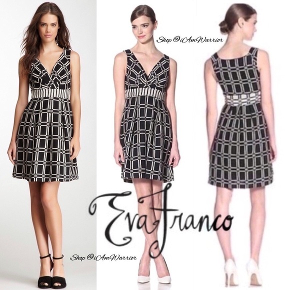 Eva Franco NWT textured windowpane a-line dress *shop@iamwarrior - Picture 3 of 9